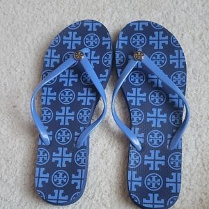 Tory Burch Navy and Light Blue Sandals